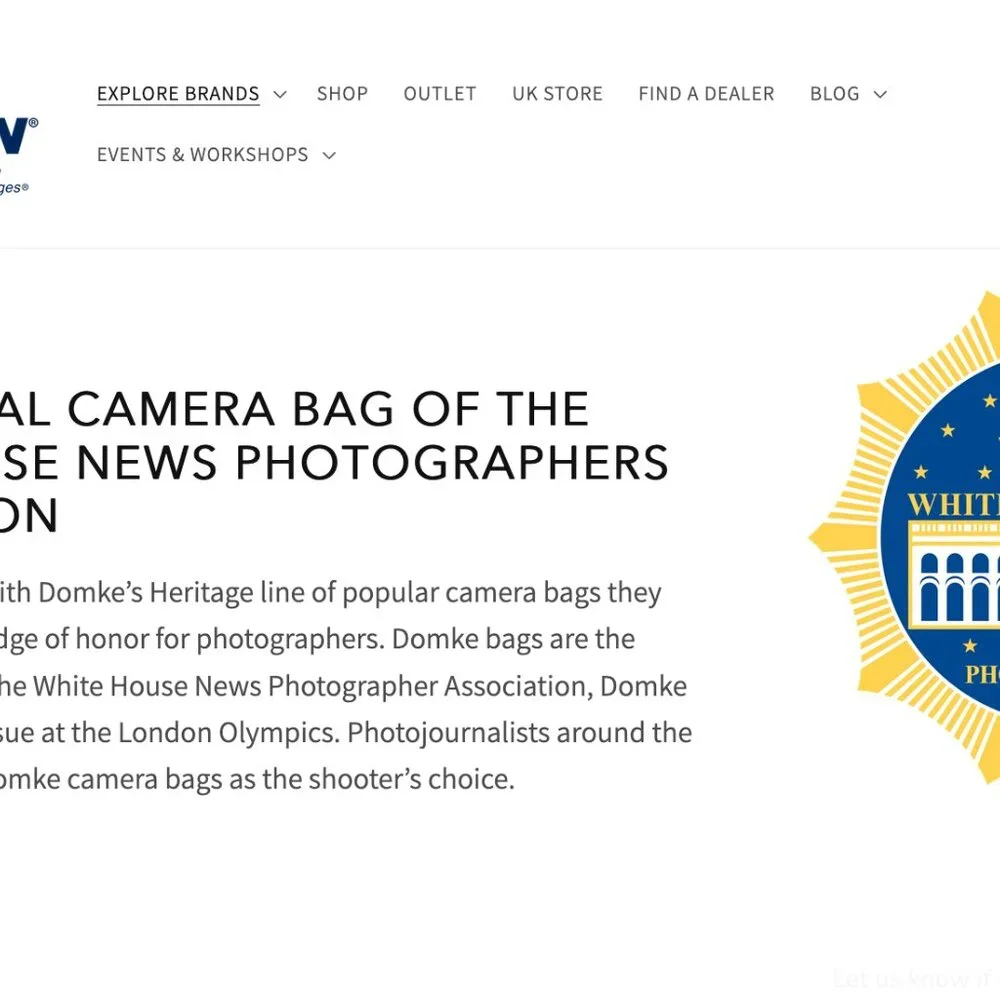 NEW: Limited Edition Domke Camera Travel Bag for the White House Photographers - Picture 2 of 10